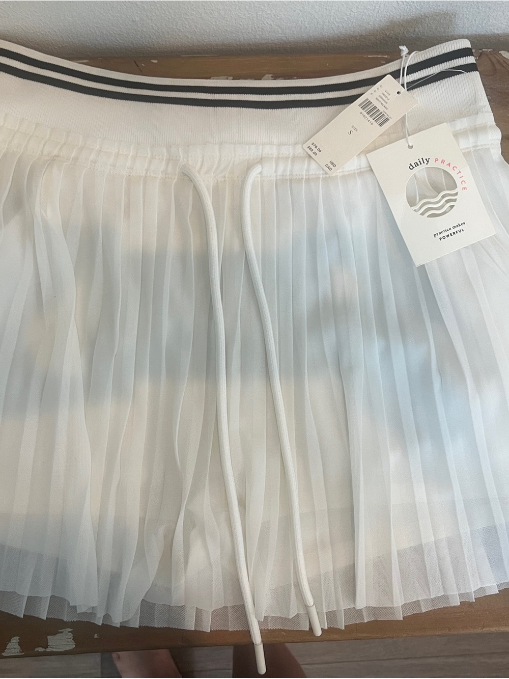 Daily Practice Anthropologie White Pleated Tennis Skirt